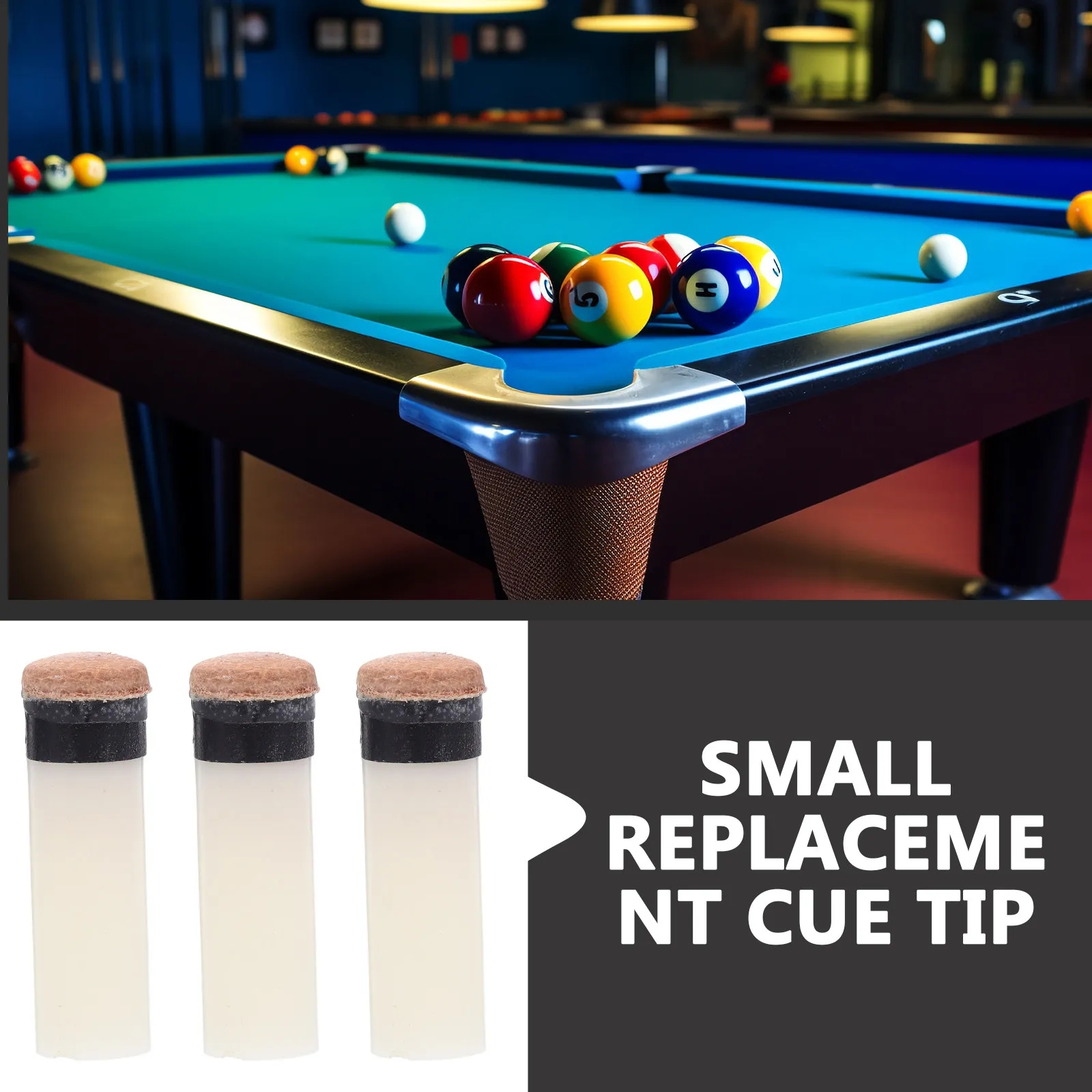 

10Pcs Billiard Cue Tip Head Replacement Screw-on Parts Easy Install Pool Cue Tips for Snooker Supplies Billiard Tip