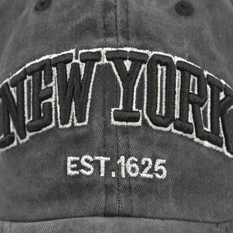 Retro Letter New York Washed Cotton Baseball Caps For Women Men Embroidery Snapback Hats Sun Visors Hip Hop Dad Hat Casquette