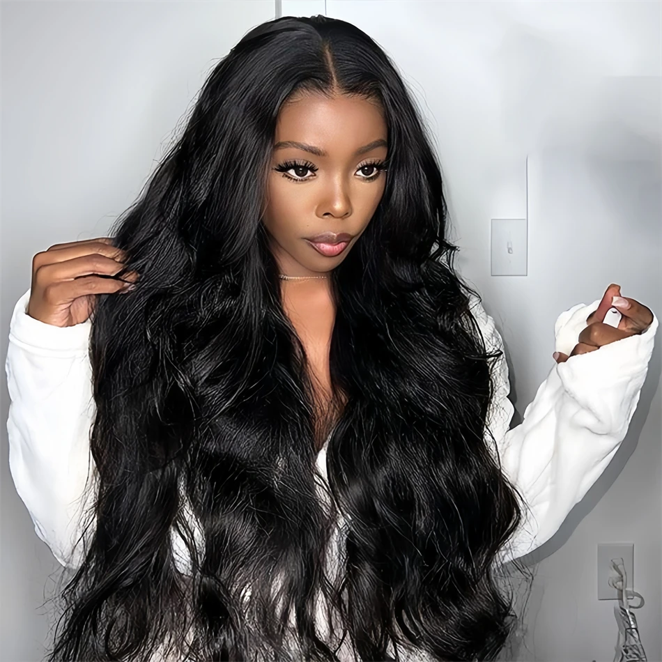 

Glueless Preplucked 4x4 Closure Front 200 Density Natural Colored Body Wave Wigs 100% Human Hair Lace Frontal Wig Ready to Wear