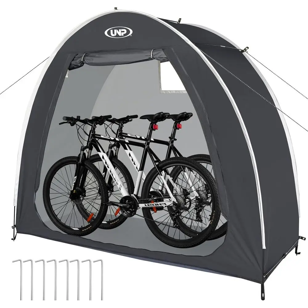 

Bike Storage Shed Tent, Portable Outdoor Bike Storage Tent with 210D rd Thick PU4000 Waterproo or 1/2/3/4 Bikes, Bike Covers Sto