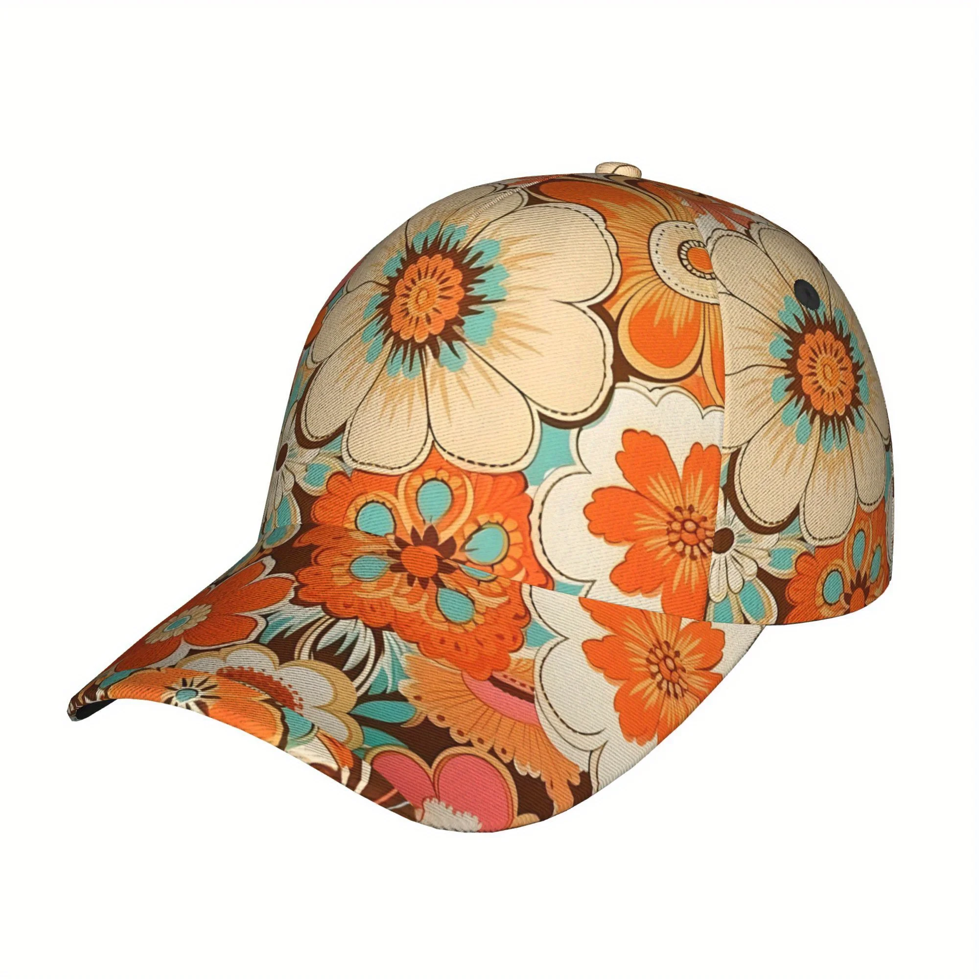 Vintage-Baseballmütze mit Blumenmuster für Männer und Frauen, leichter, verstellbarer Sonnenhut, Outdoor-Sommerhut, Unisex, lässiges Streetwear-Accessoire