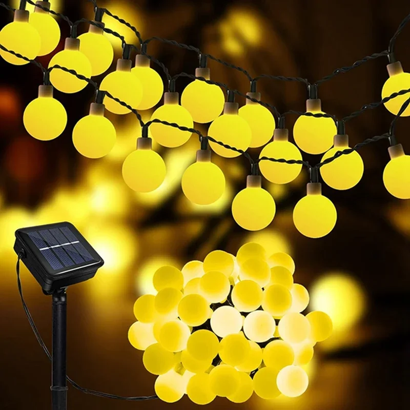 Impermeável Solar LED String Lights, Fairy Guirlanda, 8 modos, ao ar livre, Camping, Festa, Jardim, Decoração de Natal