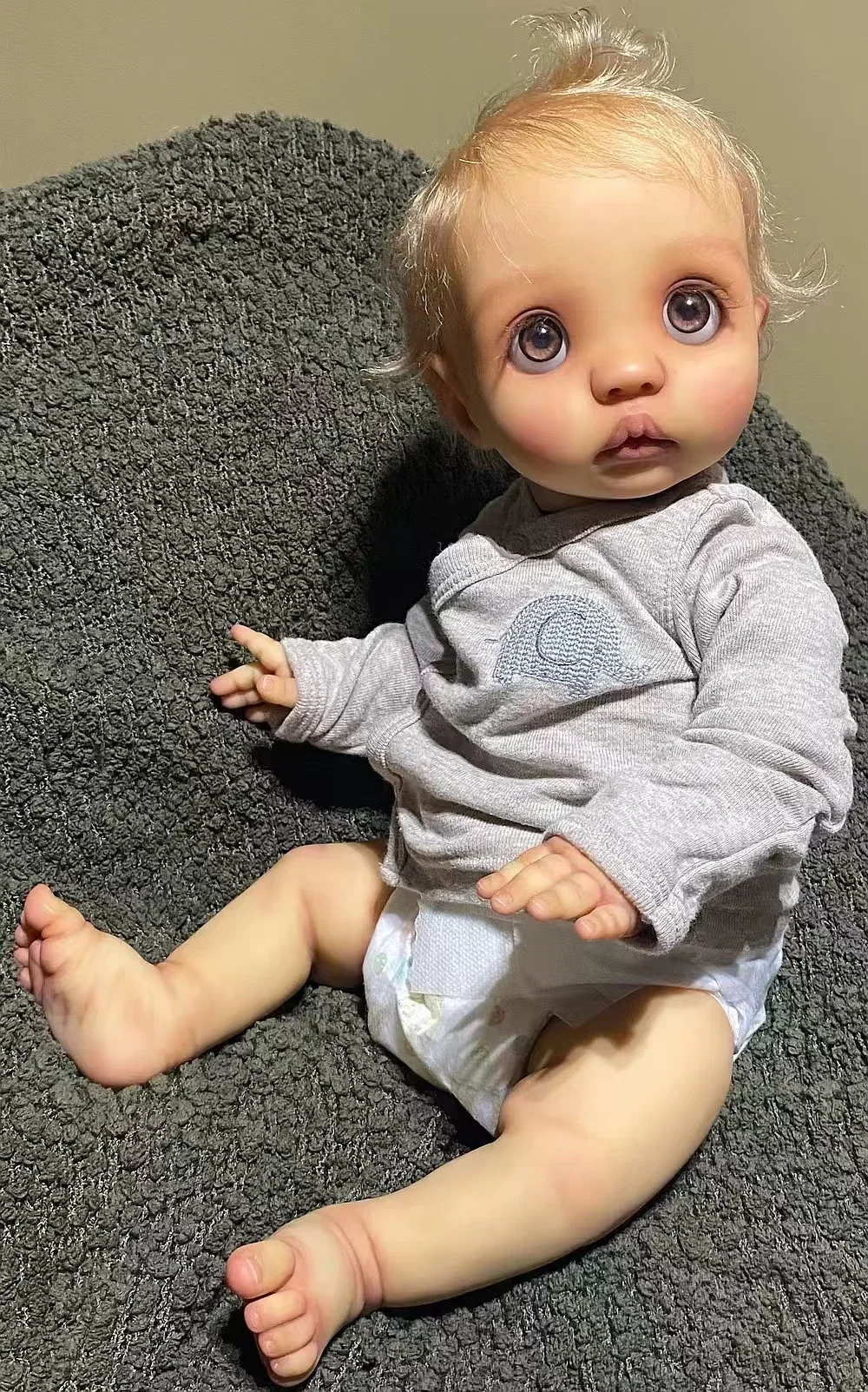 NPK 16'' Full Body Peeka Hand Paint 3D Skin Visible Lifelike Real Soft Touch Cute Handy BabyCollectible Art Doll Detailed