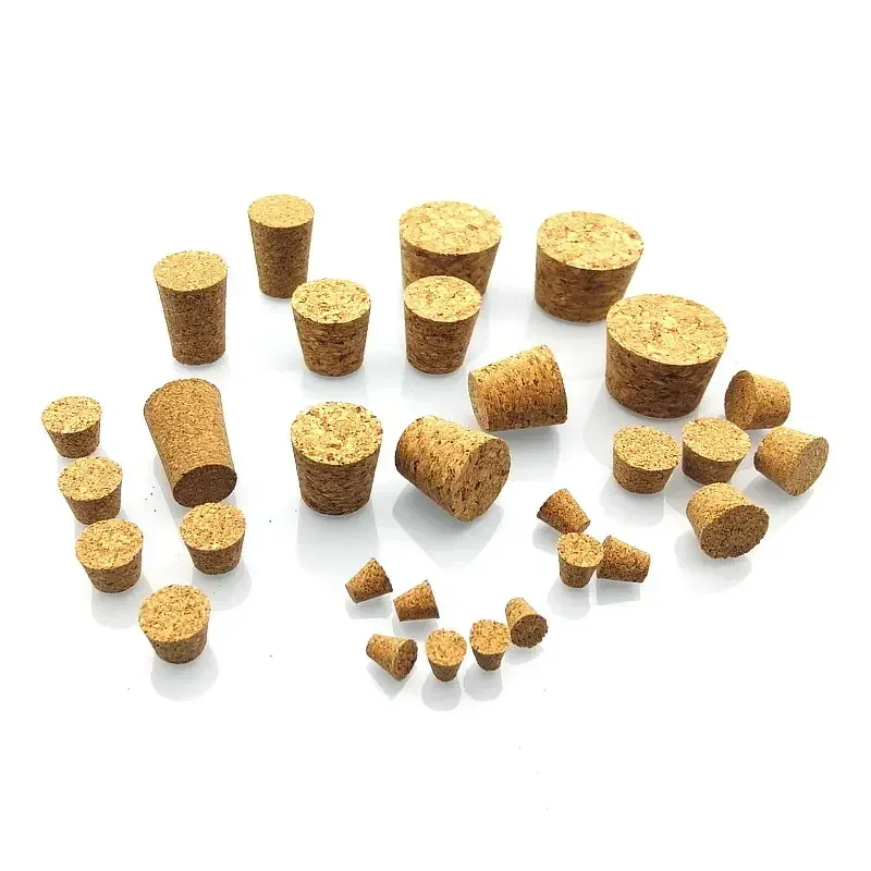 100pcs Top DIA 7.5mm to 30mm Wooden Cork Lab Test Tube Stopper Kettle Pudding Bottle Cork Cap Burette Tube Wood plug