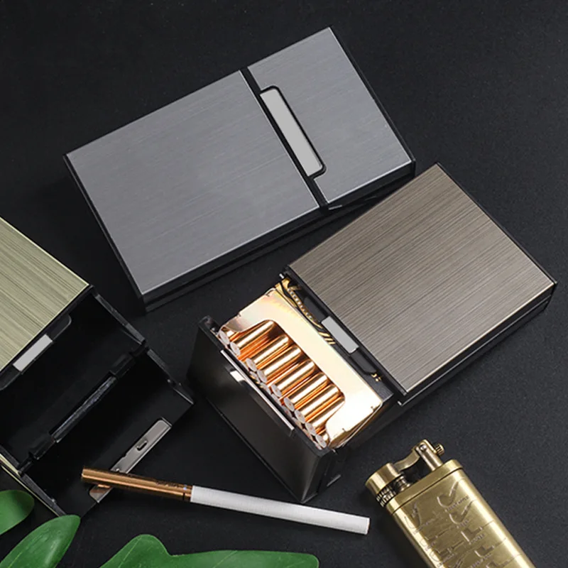 Zugstangen-Zigarettenschachtel aus Aluminiumlegierung und Kunststoff mit magnetischem Klappdeckel