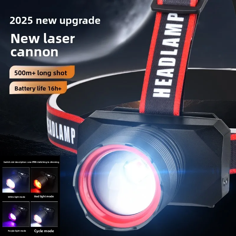 

XC-301 Triple-light LED Headlamp, 90° Angle Adjustable, Aluminum Alloy, Mechanical Zoom, Wave-sensing Waterproof Head Torch