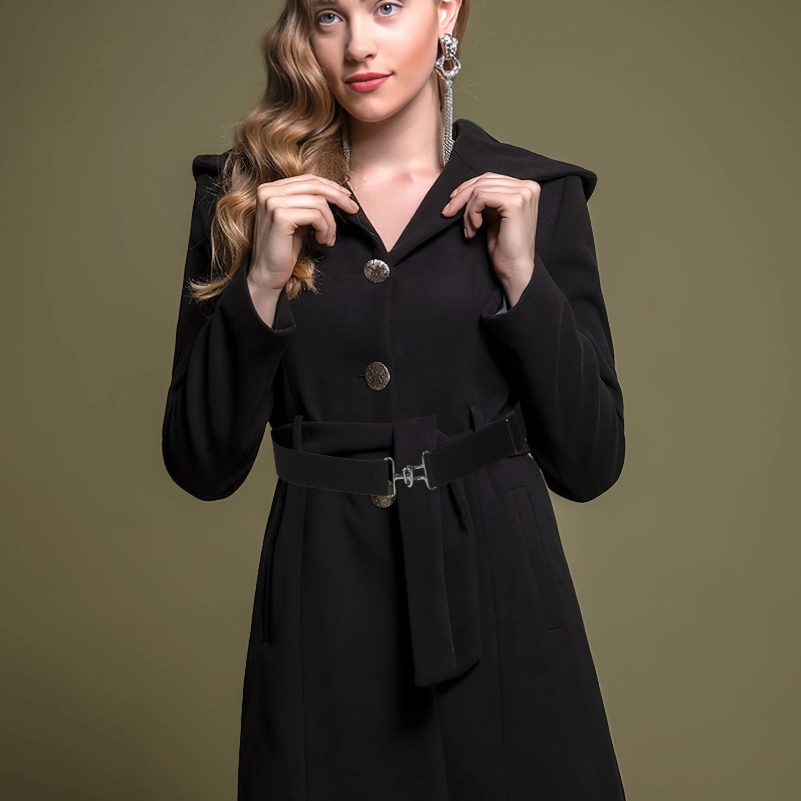 

1pc Elastic For Women Riding Wide Horse Bit With Adjustable Buckle Girls Sports Belt Durable Woven Fabric Alloy Stretch Belt For