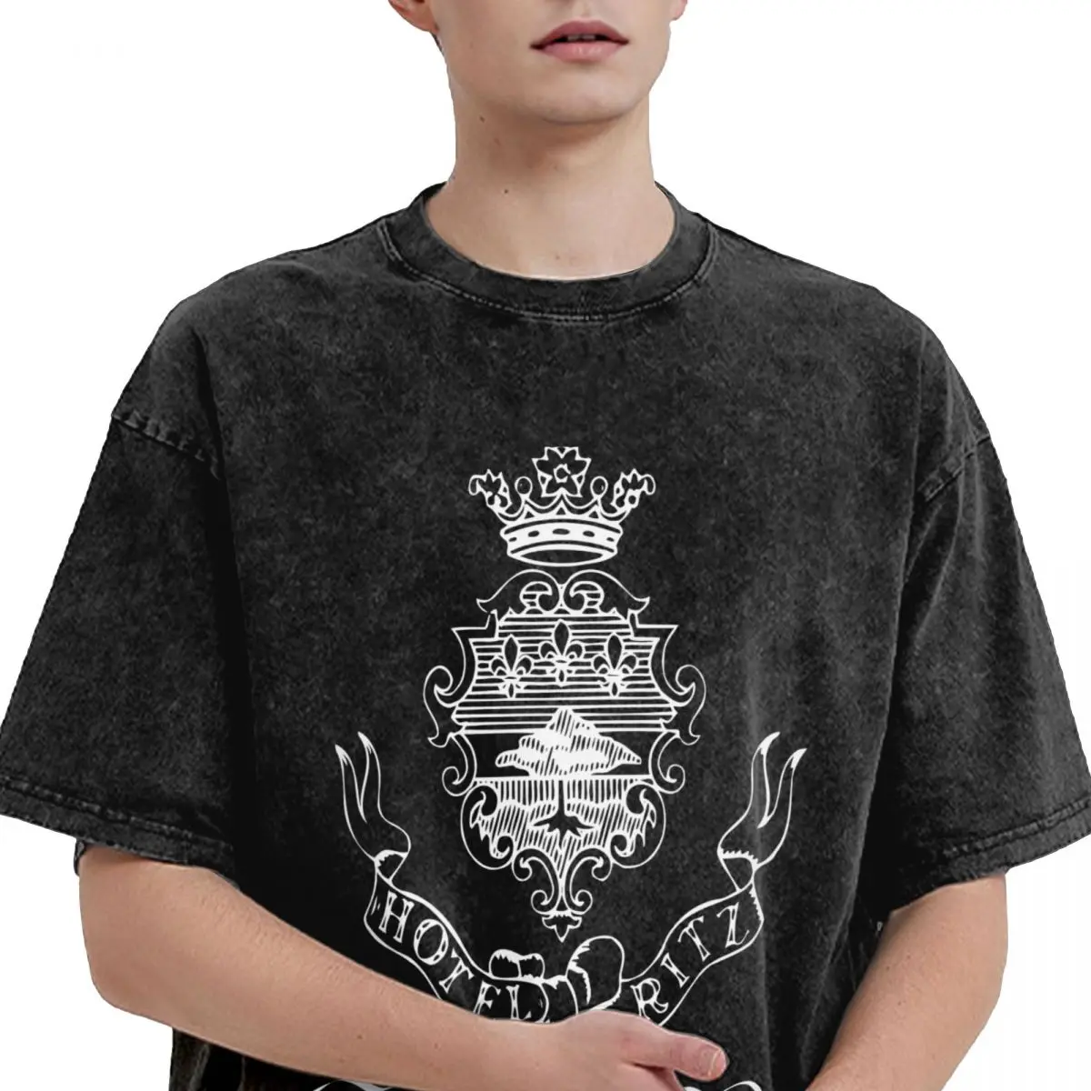 تي شيرت رجالي مطبوع عليه Funny Ritz Paris تي شيرت نسائي فضفاض ونحيف