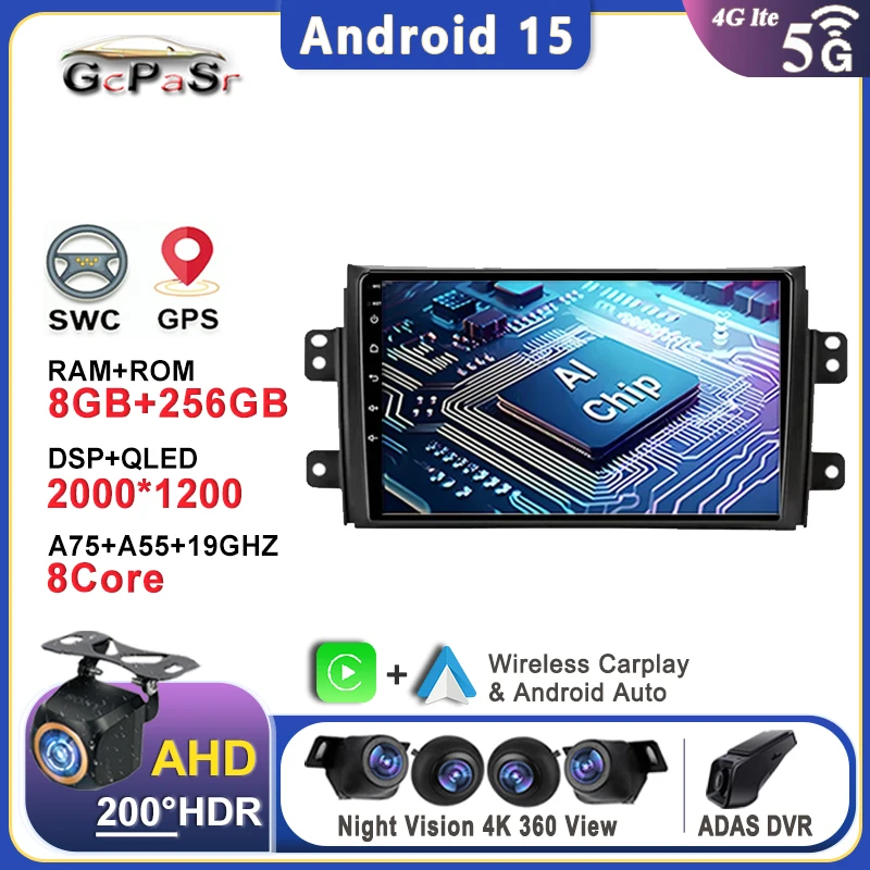 

Android 15 Car Radio Multimedia For Suzuki SX4 2006 - 2013 Fiat Sedici 2005 - 2014 navigazione GPS Auto Video 4G No 2din DVD