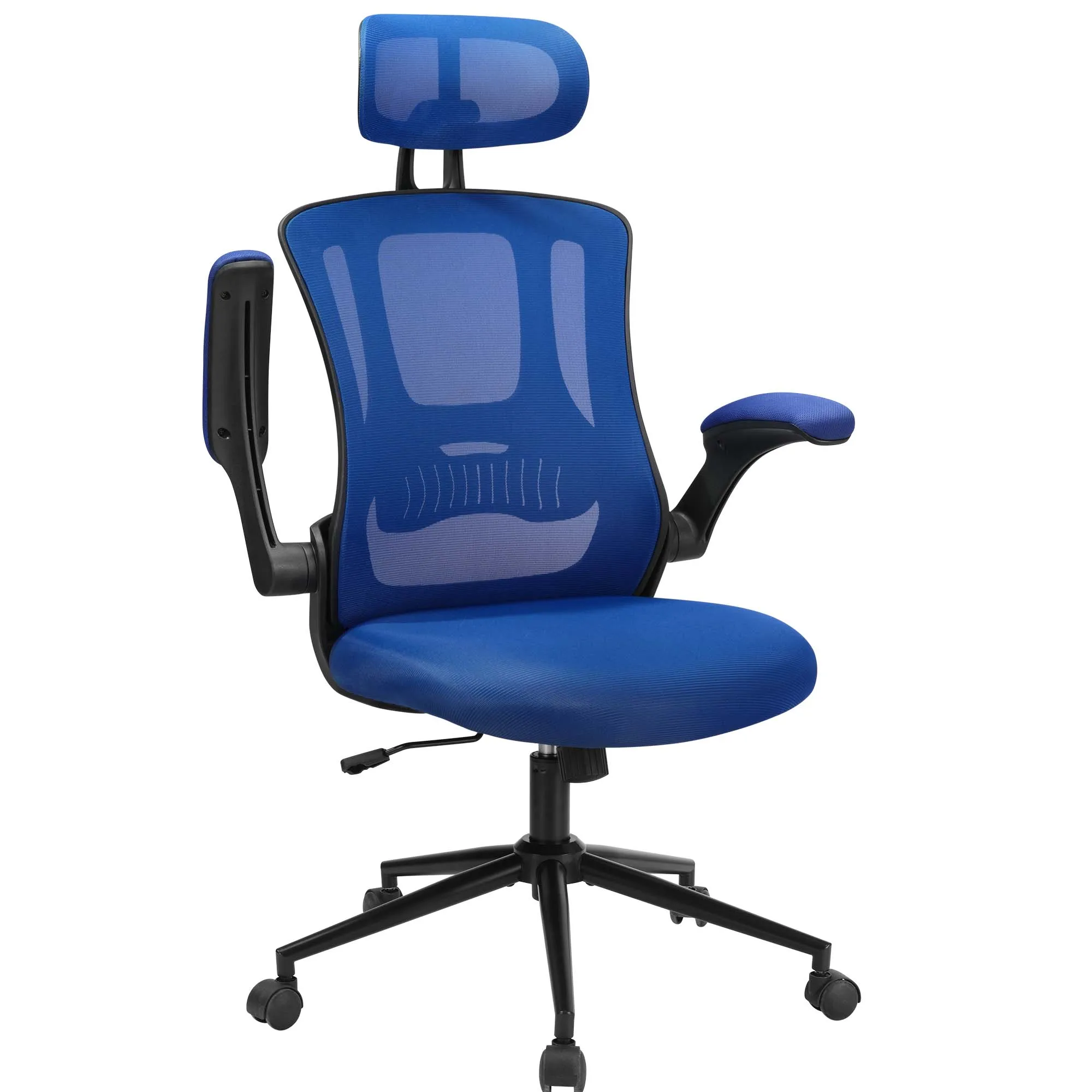 Ergonomic Office Chair Big and Tall 350Lbs Capacity Computer Desk Chairs with Adjustable Mesh High Back, Lumbar Support, Blue