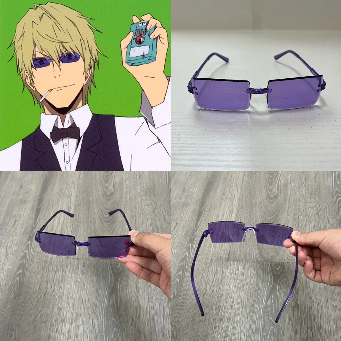 Anime DuRaRaRa!! Heiwajima Shizuo Cosplay Lunettes, Lunettes de soleil, Lunettes, Perruques, Accessoires Halloween pour hommes et femmes