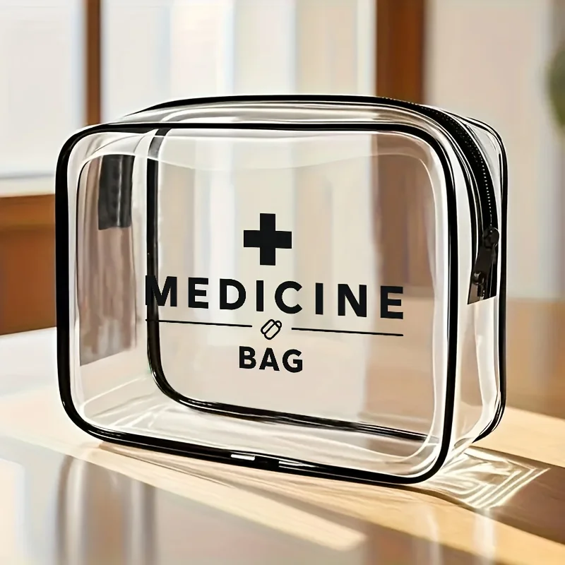 1pc Clear Makeup Bag Large Capacity PVC Travel Toiletry Pouc