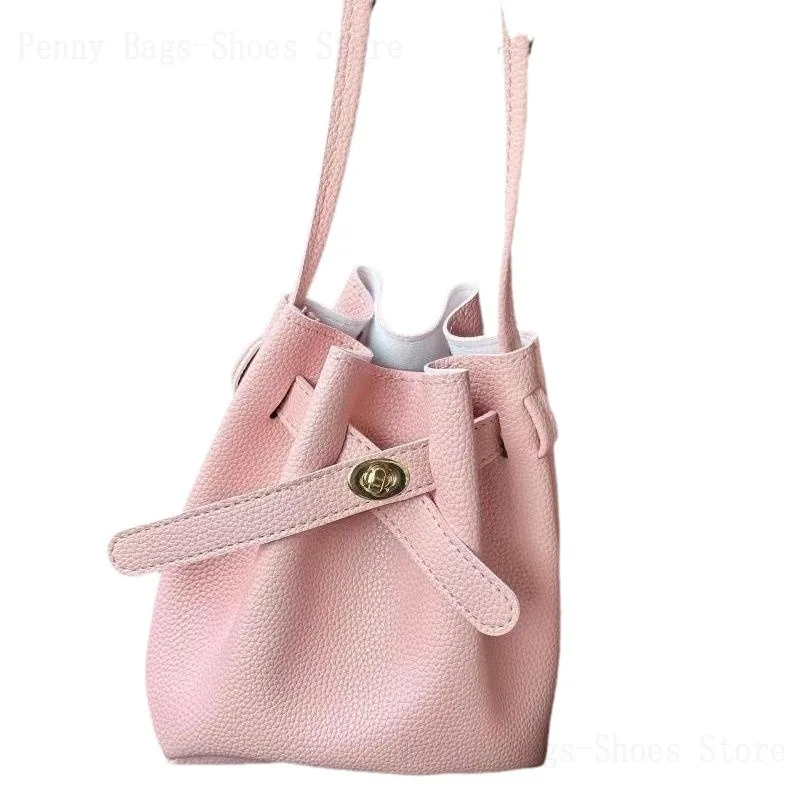 2025Litchi Pattern Bucket Bag Internet Celebrity Cylindrical Messenger Bag Large Capacity Fashion Women’s Versatile Shoulder Bag