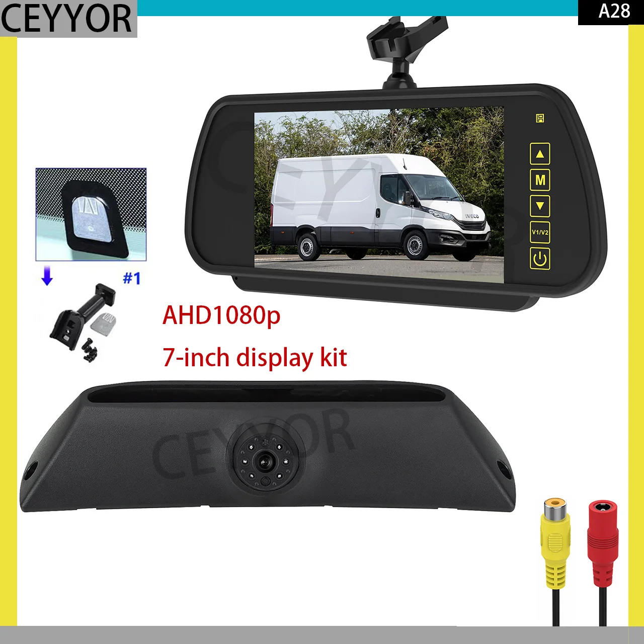 

Brake lights, reversing camera and 7-inch display, suitable for (Iveco 2011-2014), high-definition reversing rear view image