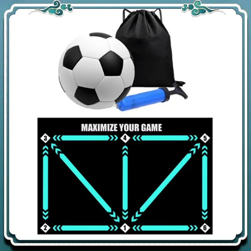 Juego de almohadillas de entrenamiento para el trabajo del pie de fútbol, ayuda para deportes de goteo portátil, estera de fútbol duradera