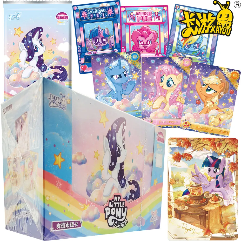 

Original KAYOU My Little Pony Collection Cards Animated Character Cartoon Fun Unique Pixel Electric Game Style Cards Kids Gifts