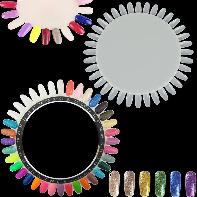 【السلام】لوحة ألوان جل طلاء أظافر مستديرة مكونة من 36 لونًا، لوحة ألوان مزيفة بطرف فني #3