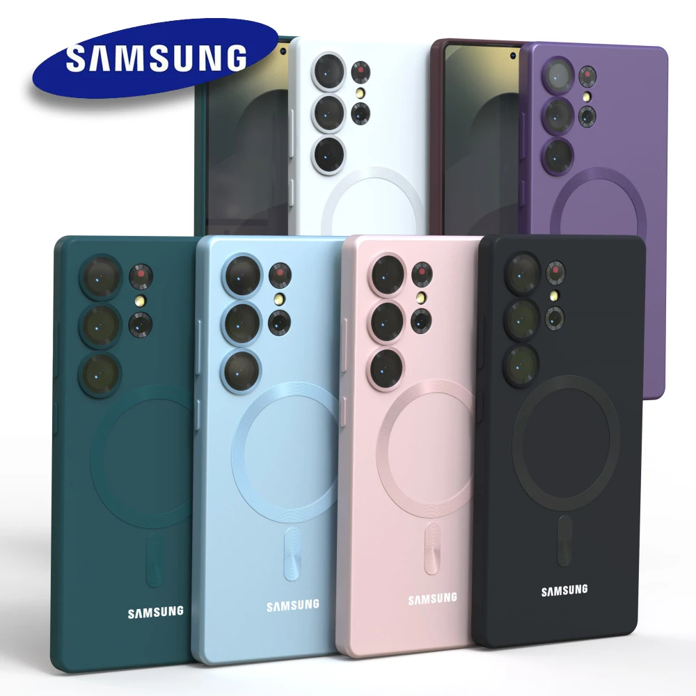 Für Samsung Galaxy S25Ultra Magsafe Hülle S25 S24 S23 Ultra FE S26 S22 Plus A56 A36 A17 Weiche Silikon Magnetische Handy-Rückabdeckung