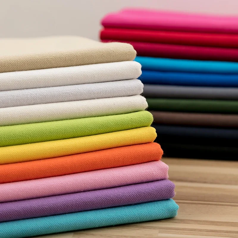 0.5M/1M/2M Solid Color Canvas Fabric 100% Cotton for DIY Sofa Covers, Curtains, Tablecloths, Pillows Case,Bags Sewing Material