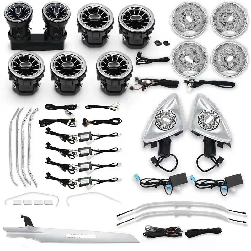 Car Atmosphere Lights 4D Tweeter Speaker Cover Seat Light Ambient Lighting Kit for Mercedes Benz GLC W205