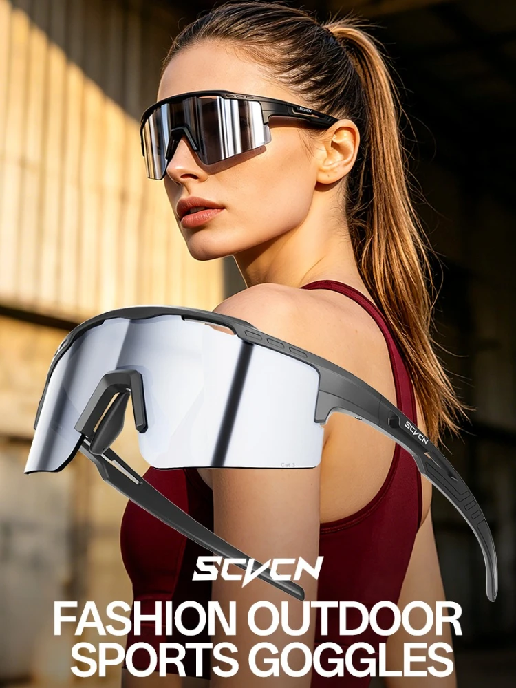 AliExpress SCVCN New Photochromic Cycling Sunglasses UV400 Women Men Windproof Outdoor Sports Eyewear MTB Road Bike Hiking Running Goggles