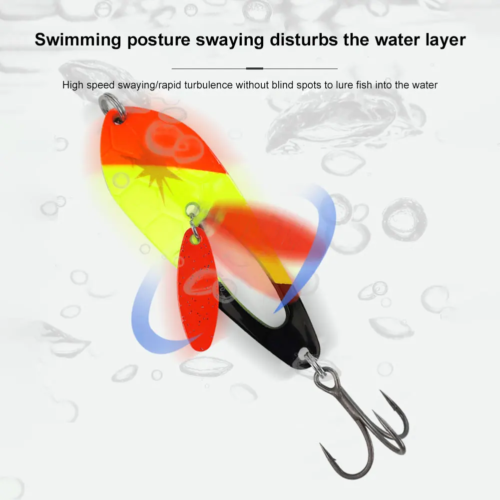 5 قطعة 4 جرام ملعقة معدنية الصيد السحر مع خطاف ثلاثي الاصطناعي الطعم الثابت الصيد Wobblers ل باس بايك الصيد اكسسوارات