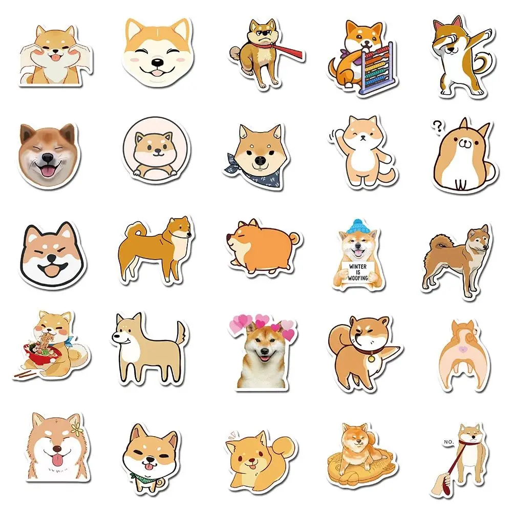 50PCS Lovely Japanese Shiba Inu Dog Animal Stickers for Kids DIY Stationery Scrapbook Laptop Guitar Suitcase Cute Puppy Sticker