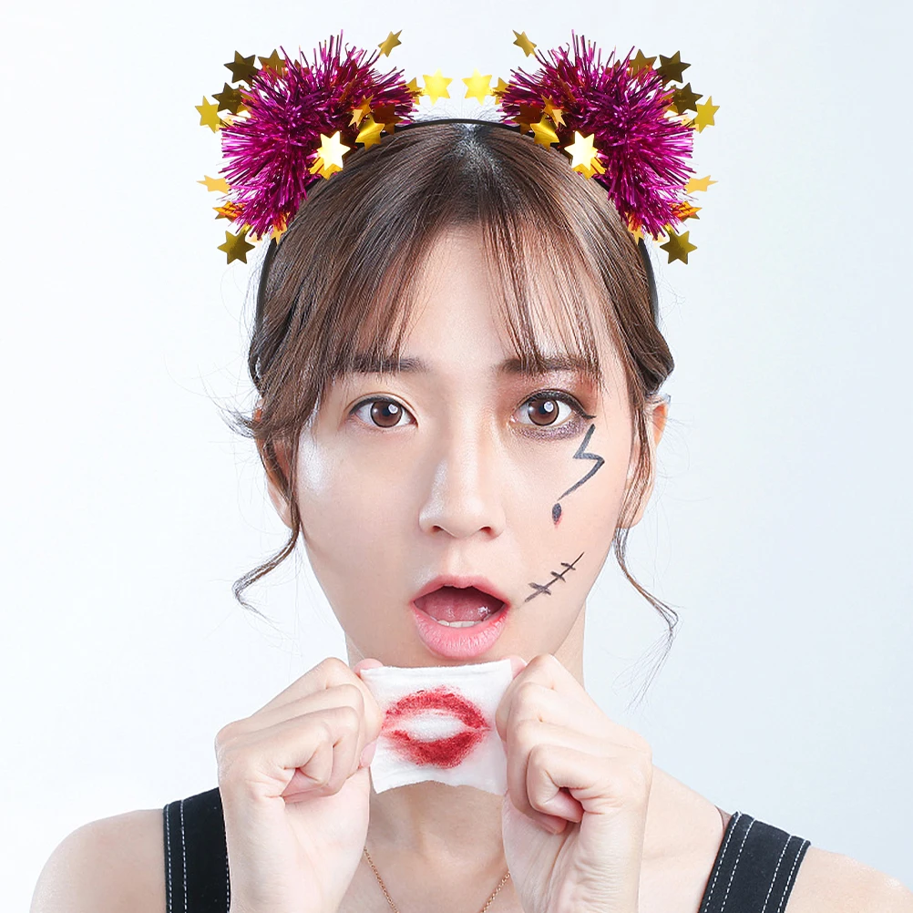 4 قطع من عصابة الرأس على شكل نجمة للنساء والفتيات وحفلات أعياد الميلاد وإكسسوارات الشعر اللامعة وعصابات الرأس المزخرفة للأزياء التنكرية