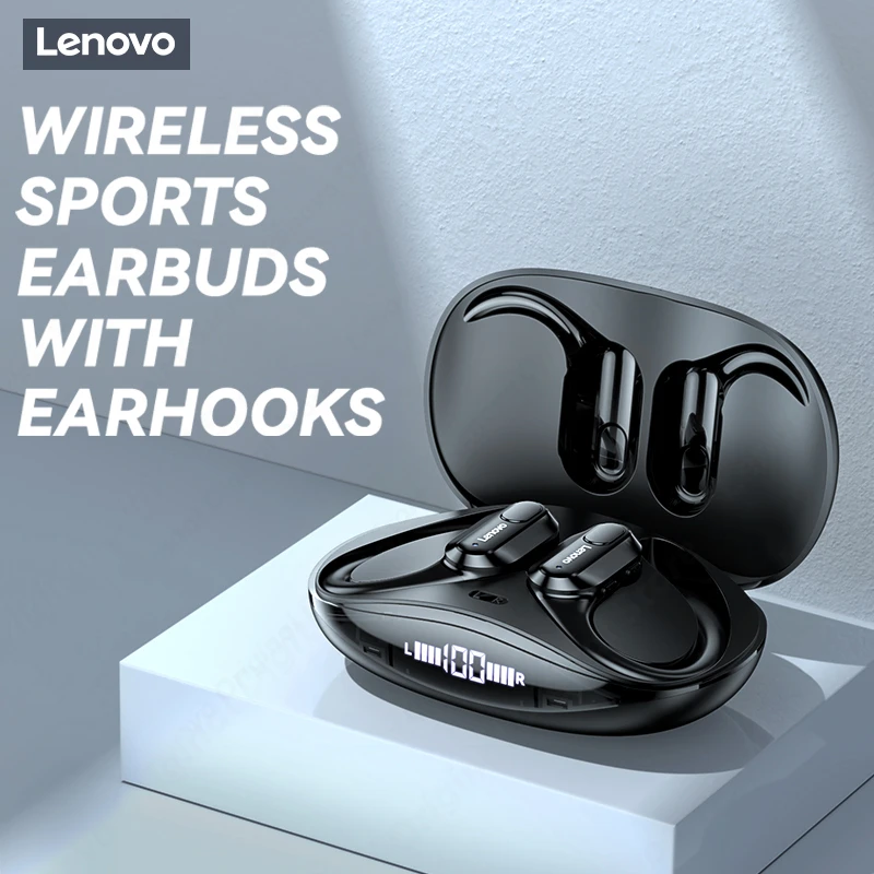 Lenovo XT80 Bluetooth Earphones With Noise Reduction Wireless Earbuds Sports  Gaming  Touch Control Earhooks Waterproof HeadsetS