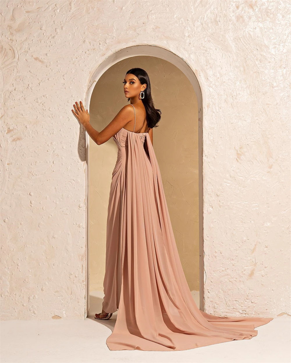 Customized See Through Chiffon Evening Dresses Exquisite Spaghetti Straps Homecoming Dresses Temperament  Vestido De Festa