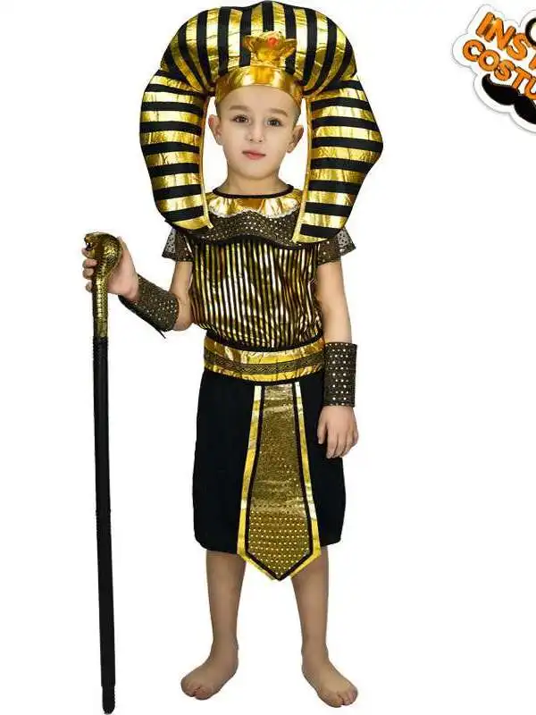 

Детский костюм египетского фараона на Хэллоуин, наряд для мальчиков в стиле Древнего Египта, традиционная китайская одежда для сценических выступлений