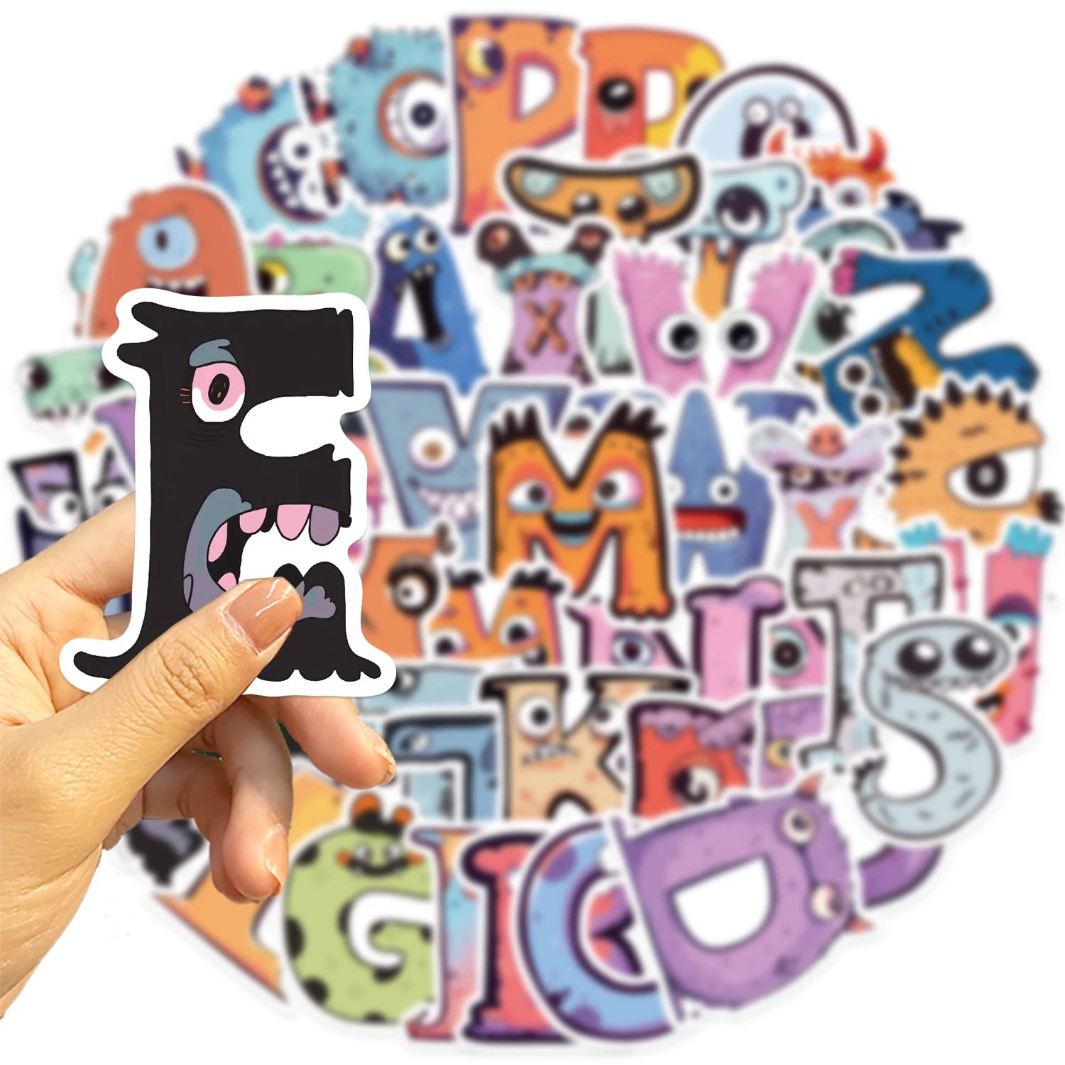 52Pcs Cartoon Game Alphabet Cute Stickers for Laptop Skateboard Motor Bike Car Fridge Guitar Waterproof Sticker Classic Toys