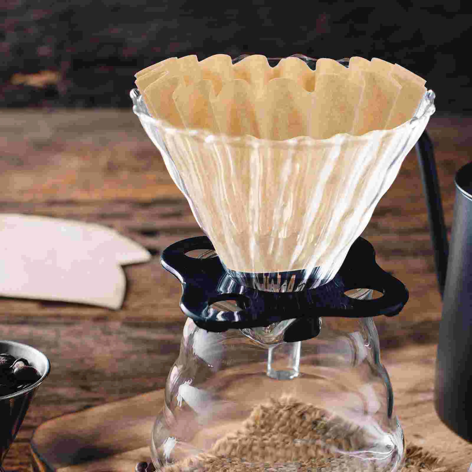 50 PCS Coffee Filters Espresso Machine Machines Cake Shape Manual Paper Hand Drip