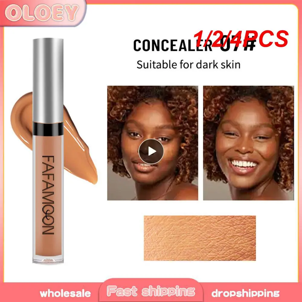 1/2/4PCS Lasting 8 Colors Shelf Life Of 3 Years Liquid Foundation No Card Powder Creamy Texture No Makeup Removal Concealer