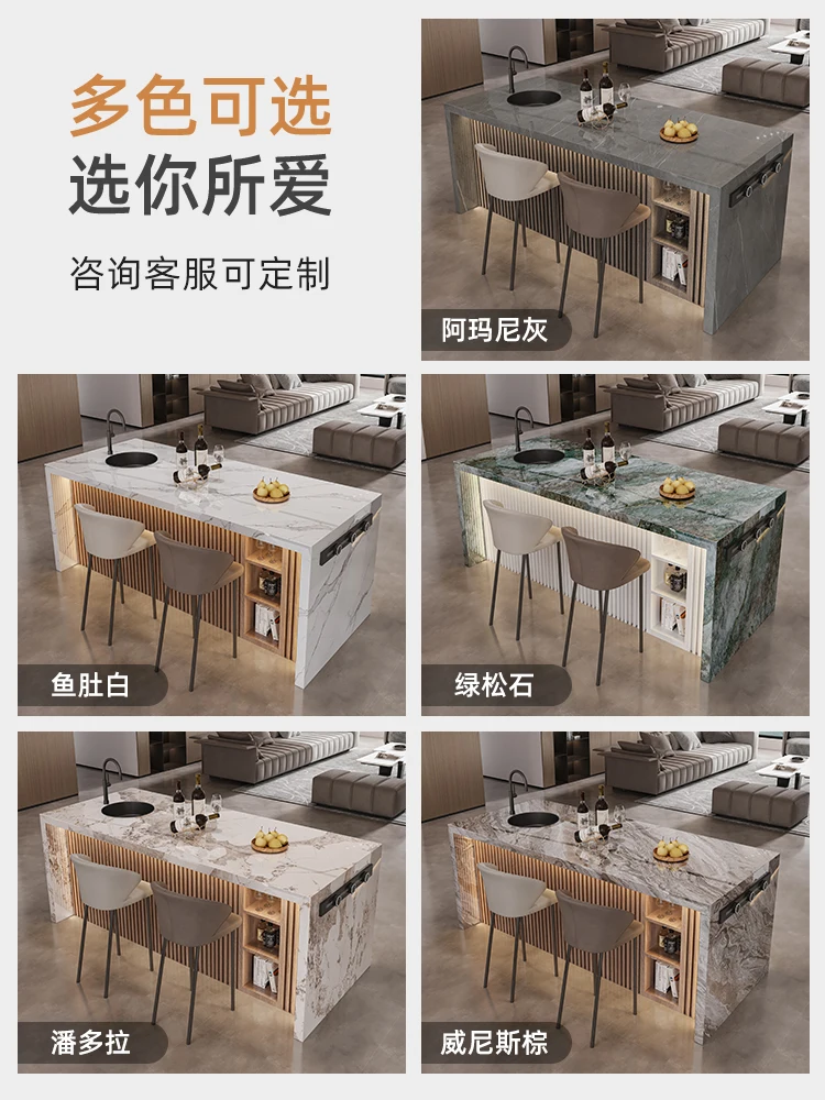 Cream Wind Rock Slab, Kitchen, Island Table, Dining Table, Tea Table, Bar, Integrated Light Luxury Partition, Multi-functional M