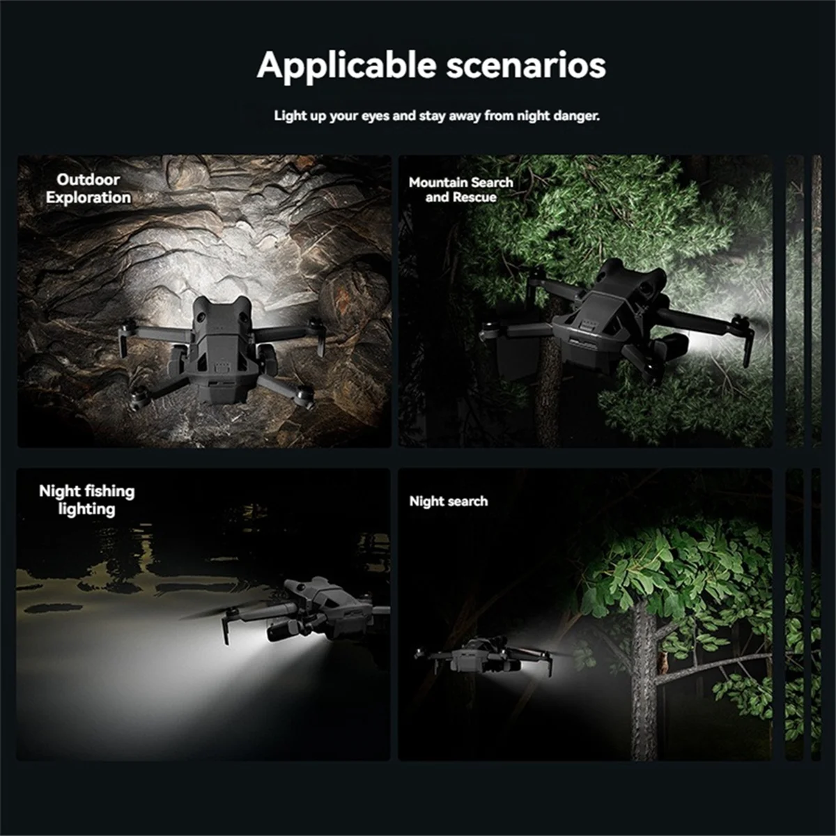 

ABNRR STARTRC Rechargeable Searchlight for DJI Mini 4 Pro Drone LED Night Flight Signal Light for DJI Mini 4 Pro Accessories
