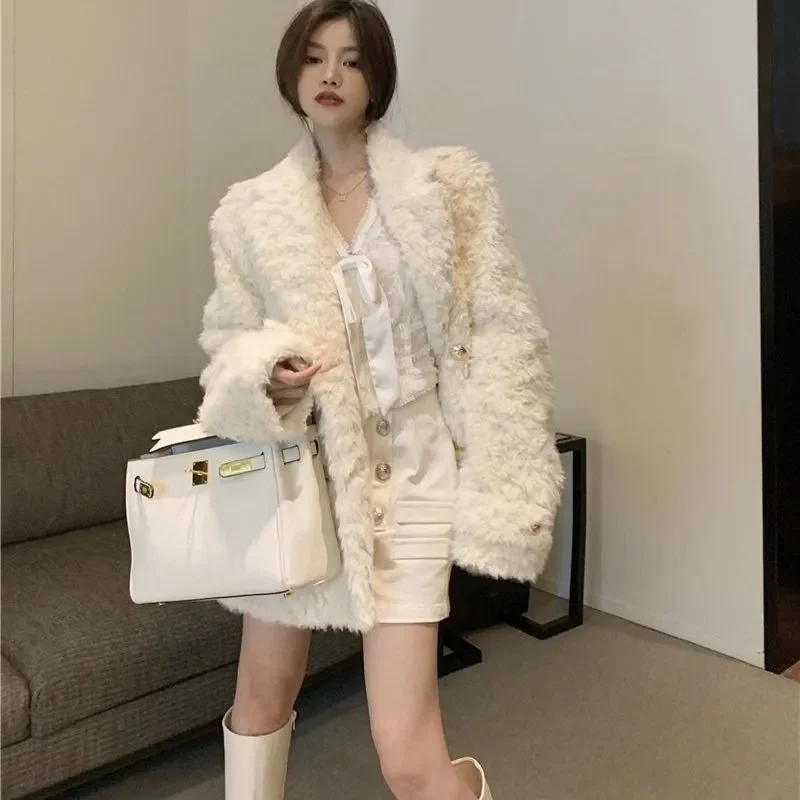 

Autumn Winter Ladies Medium Length Coat Korean Female High-end Casual Loose Jacket 2025 Women Fashion Long Sleeves Tops Outwear