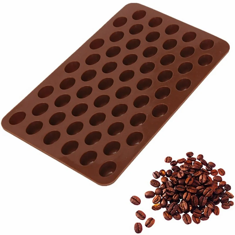 

55Hole Cocoa Bean Coffee Bean shape Cake Silicone Chocolate Bean Epoxy Mold Decorating Tools for Baking Bakeware Mould DDJ