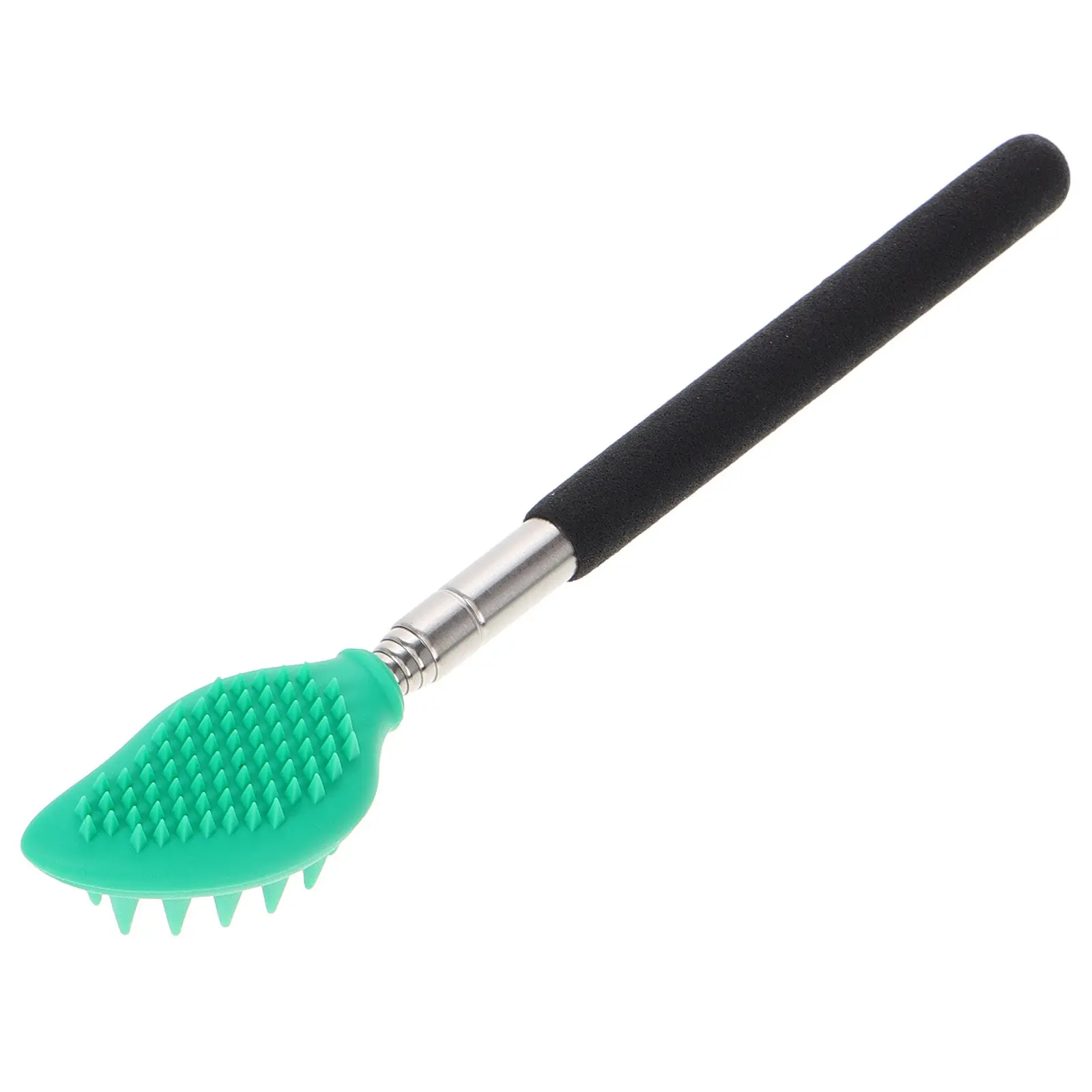 Silicone Massage Brush Extendable Telescoping Stainless Steel Back Scratcher Scalp Massager Retractable Deep Cleaning Shower