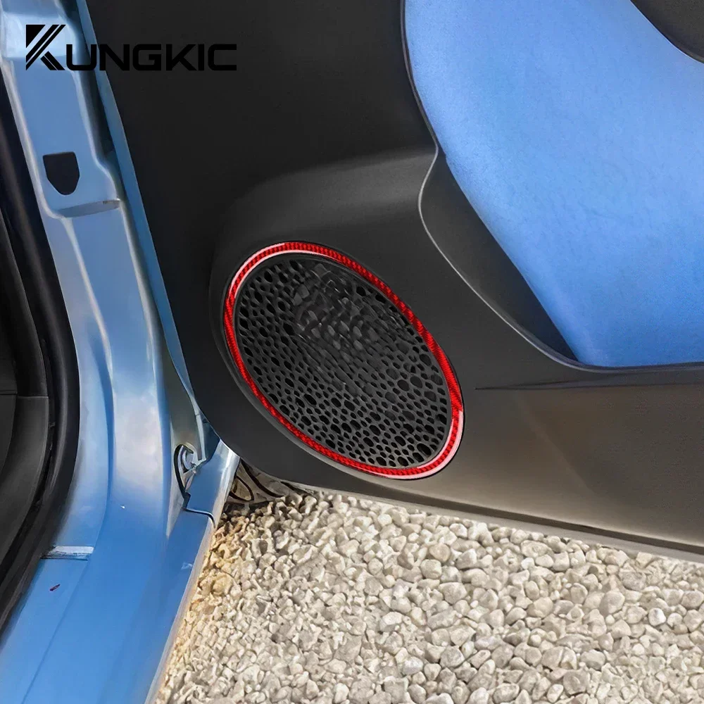 

Car Door Speaker Ring Trim Real 3D Soft Carbon Fiber Sticker for Fiat Panda 2003-2011 LHD RHD Interior Upgrade Kit