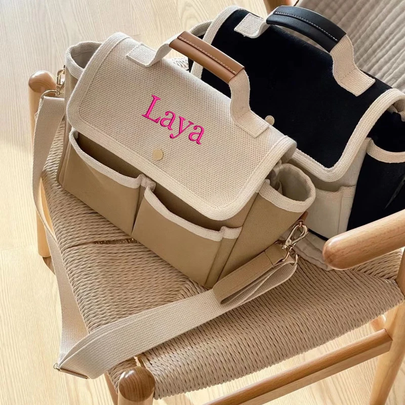 Personalized Mommy Bag Large Capacity Handbags Custom Women Shoulder Crossbody Bags Fashion Canvas Casual Totes Messenger Bag