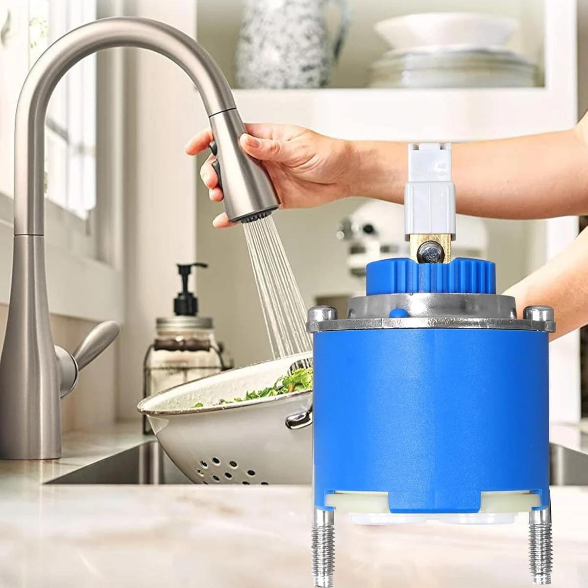 

46048000 Single-Lever Mixer Valve Ceramic Cartridge for Gro he 460480000 Parts Compatible with Grohe 46 mm Kitchen Tap