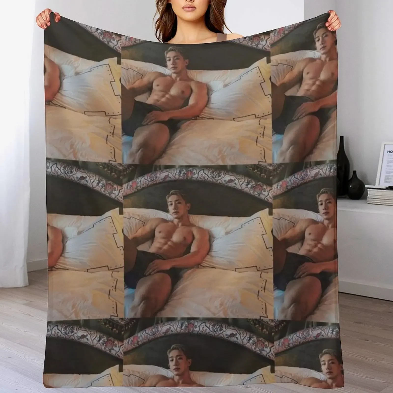 

Sexy Wonho monsta x Throw Blanket Cozy Throw Blanket Birthday Gift for Him Her