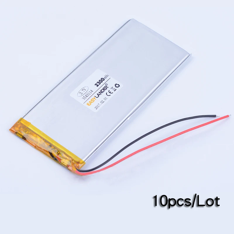 

3543114 10pcs/Lot 3.7V 2300mAh Rechargeable li-Polymer Li-ion Battery For power bank PDA Tablet PCs Digital Products 3545114