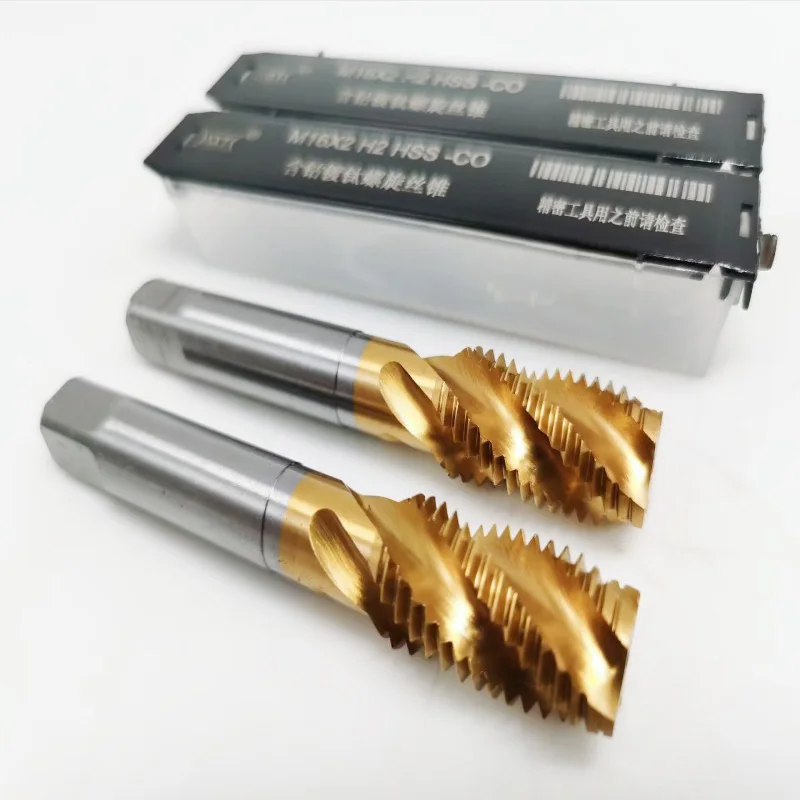 Cobalt Screw Thread Tap Drill Bit Spiral Pointed Flute Metric M2-M30 HSSCO Titanium Coated Machine Tap For Stainless Steel Metal