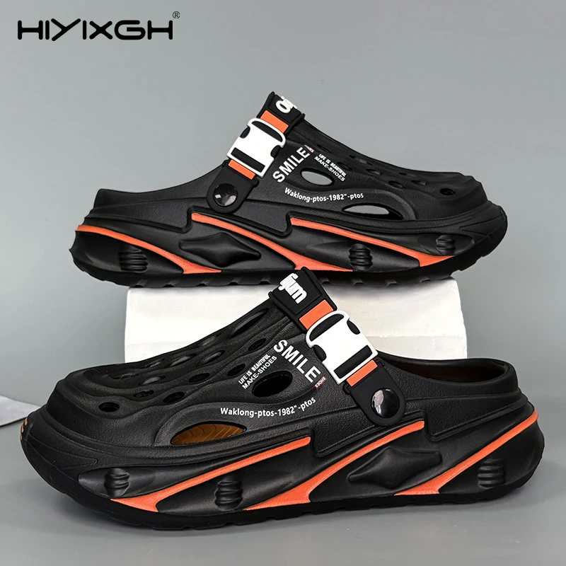 

Модные мужские уличные сандалии, тапочки, пляжные удобные сабо, мягкие шлепанцы, новая мужская повседневная обувь, садовая обувь, мужские пляжные тапочки