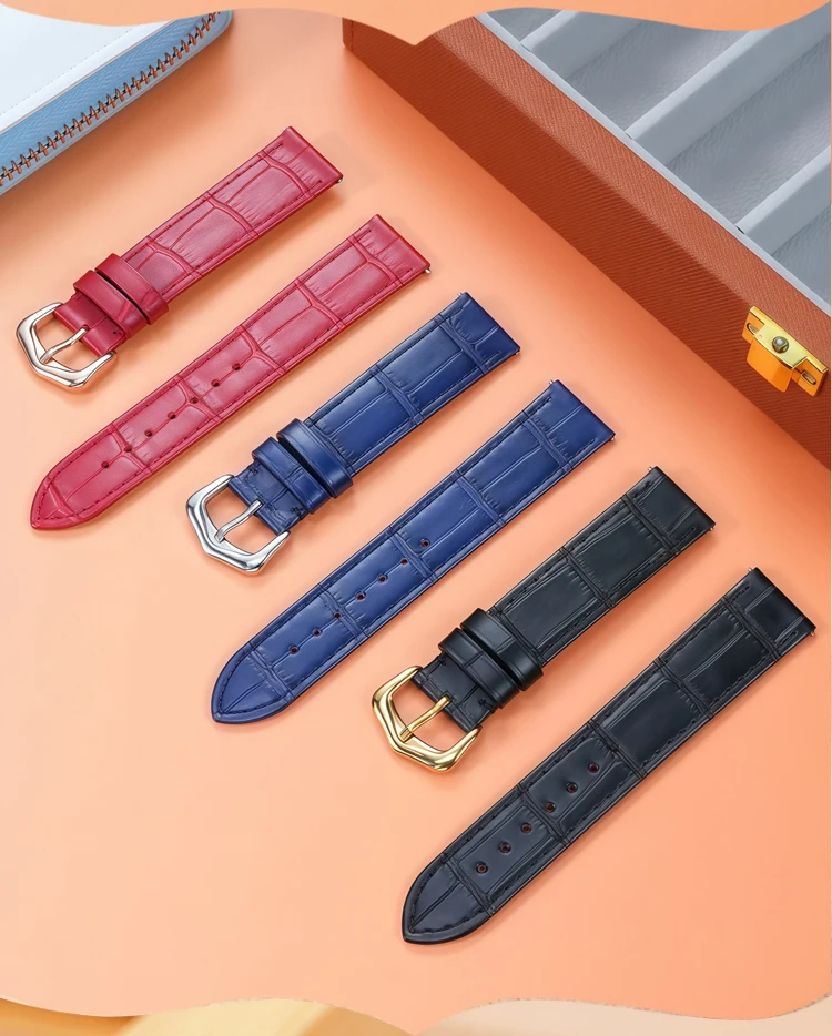 15mm 17mm 18mm 20mm Quick Release Genuine Cowhide Leather Watch Strap For Cartier Santos Dumont Tank London series Unisex