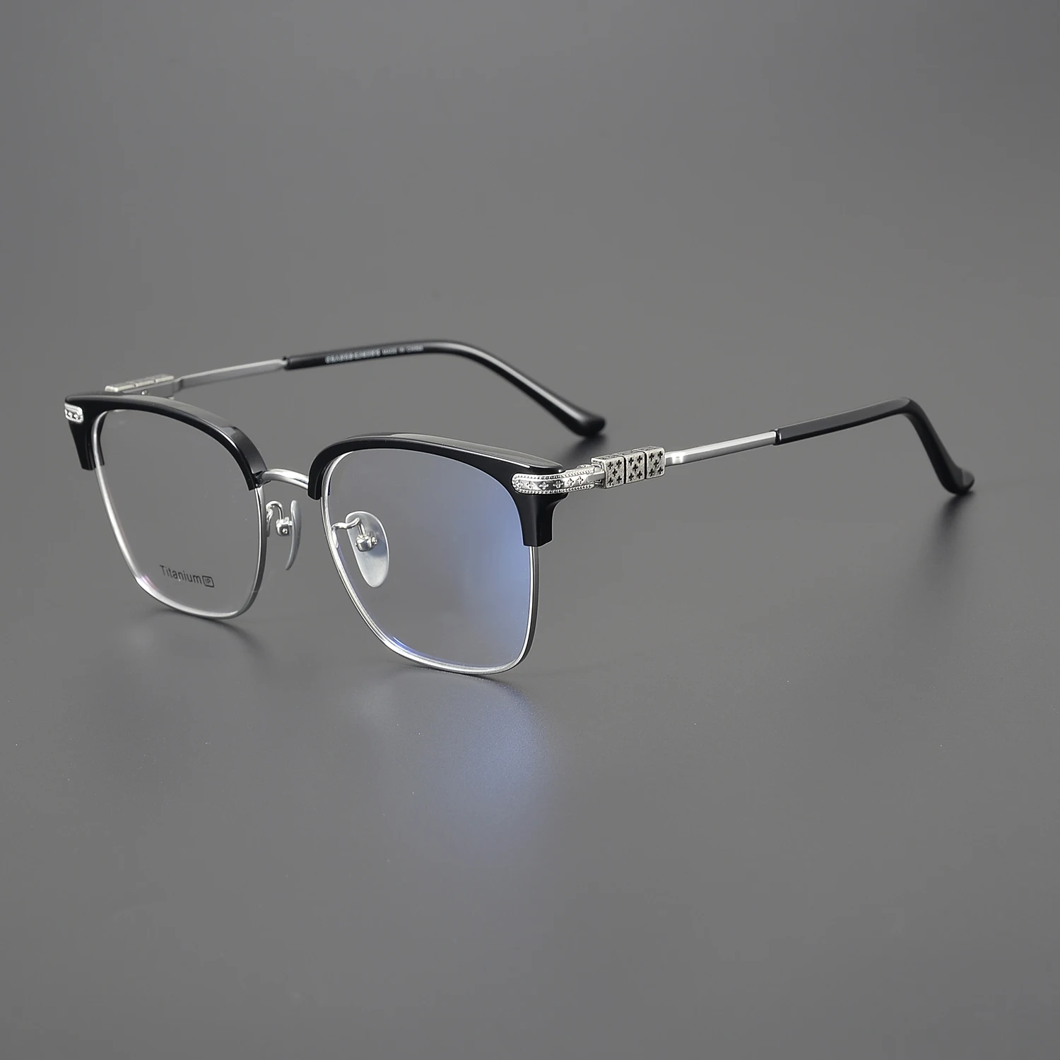 2024 New Retro Glasses Business Men And Women Fashion Niche Literary Half-Frame Optical Prescription Myopia Glasses Frame