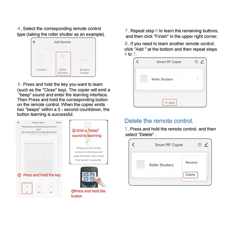 

AAAEL-Tuya Smart Wifi RF Duplicator Remote Control Copy For Electric Door Rolling Door Curtain Awning Sunshade Remote Control