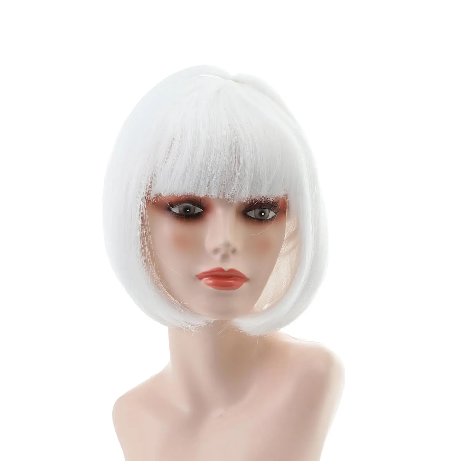 

Women Synthetic Straight Bob Wig Short Bob Wig with Bangs 10Inch/25cm Fashion Lady Daily and Flapper Cosplay Costume Hair Wig